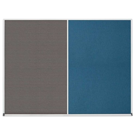 United Visual Products Triple Door Radius Corkboard, 72"x36", Sat, UV7005RC-SATIN-CORK UV7005RC-SATIN-CORK